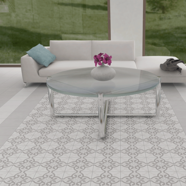Carrelage carré décoratif en grès émaillé