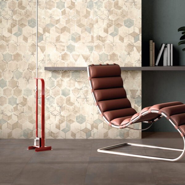 Carrelage effet métal en grès cérame