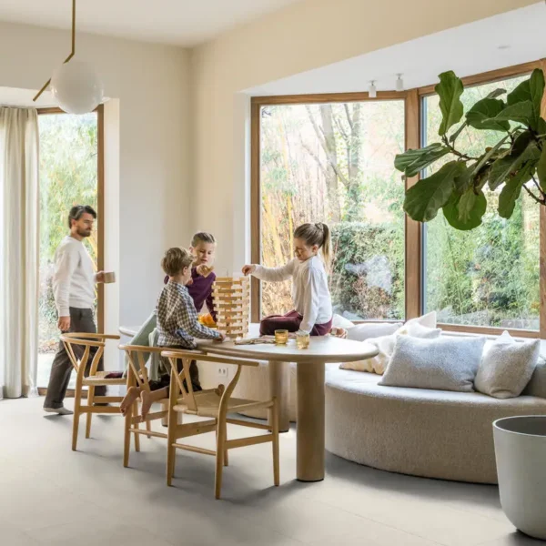 Sol vinyle effet bois beige