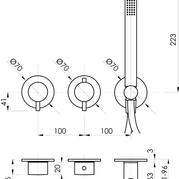 Pour la duche or brossé